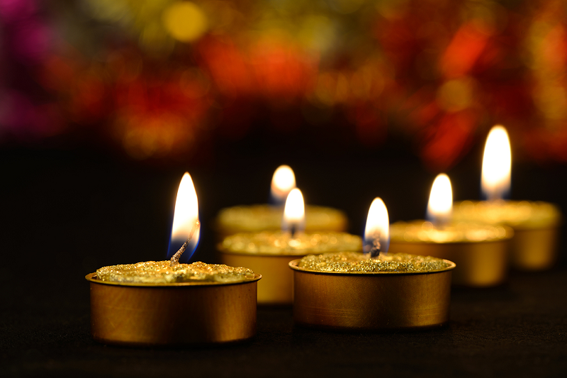 Christmas candles in holders